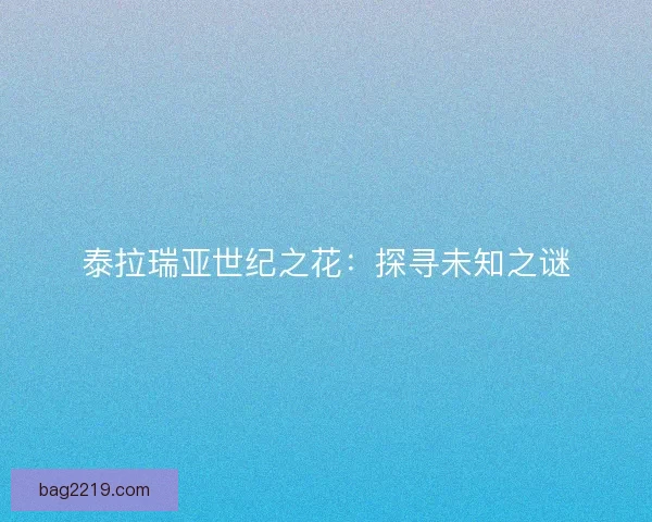 泰拉瑞亚世纪之花：探寻未知之谜