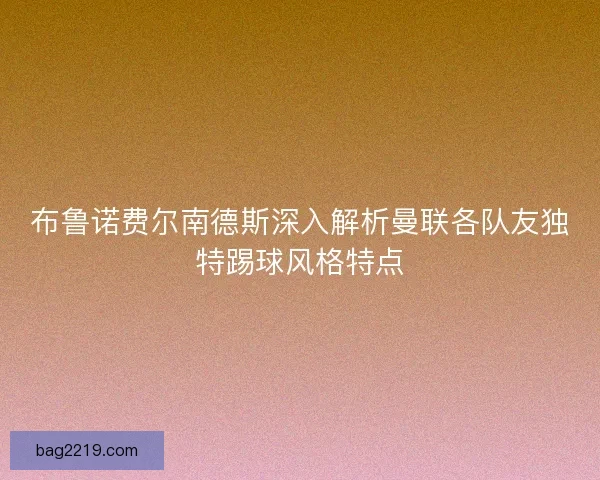 布鲁诺费尔南德斯深入解析曼联各队友独特踢球风格特点