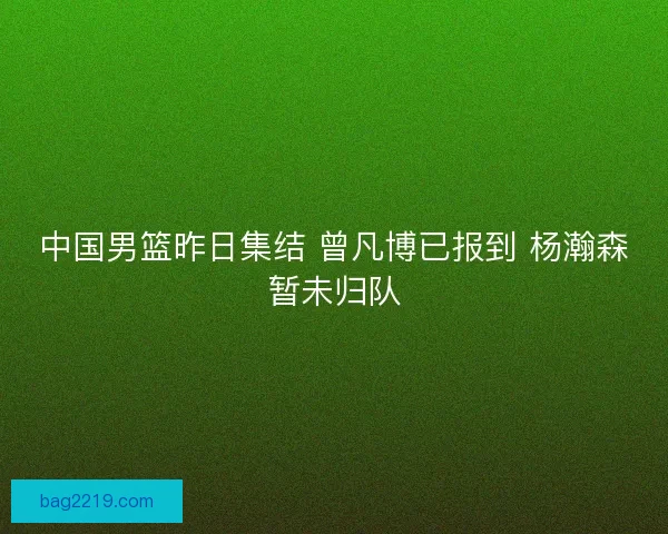 中国男篮昨日集结 曾凡博已报到 杨瀚森暂未归队